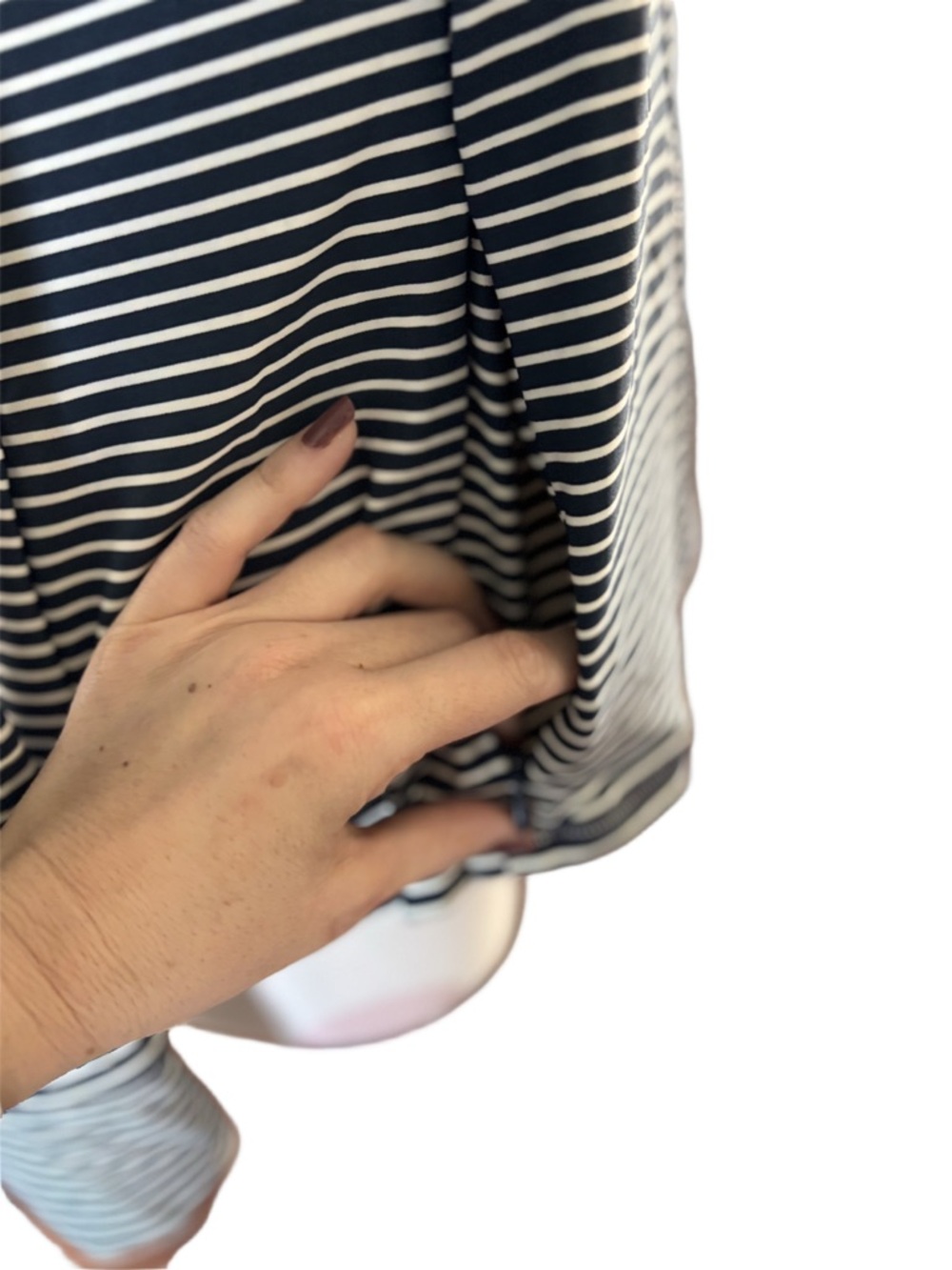 Athleisure coastal Activewear Zip Hoodie Rashguard Navy White Striped L - Picture 7 of 14